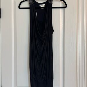 Chic Black Draped Mini Dress